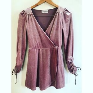 Urban Outfitters Pink Velvet Romper